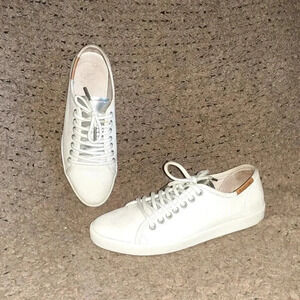 BLACKSTONE NL-49-White/Silver Nubuck/Patent Leather Sneakers-Sz 37-Excellent